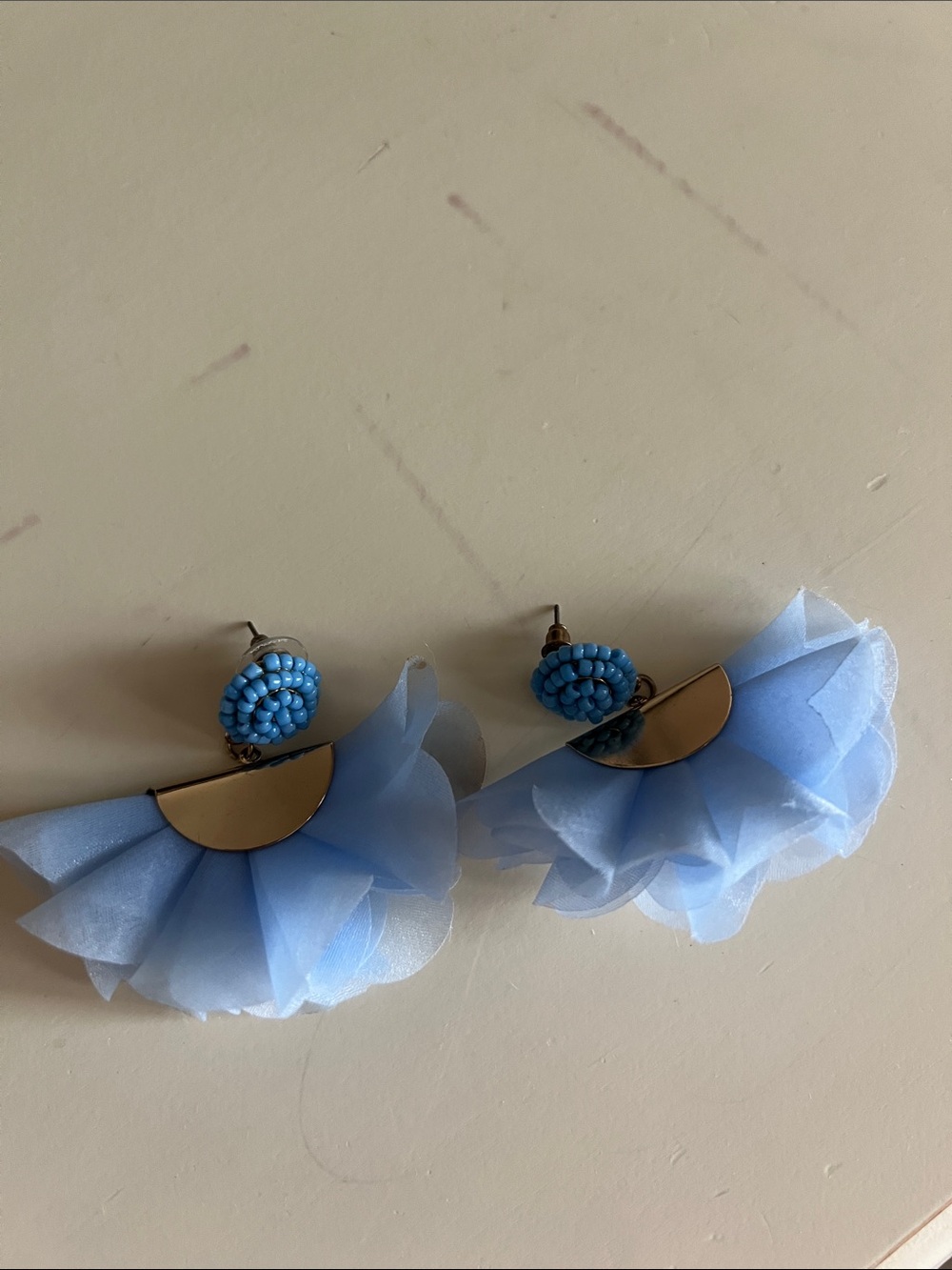 Blue Floral Fan Drop Earrings - Kids Accessories